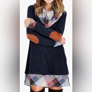 Long Sleeve Cowl-neck Dress- Size Large